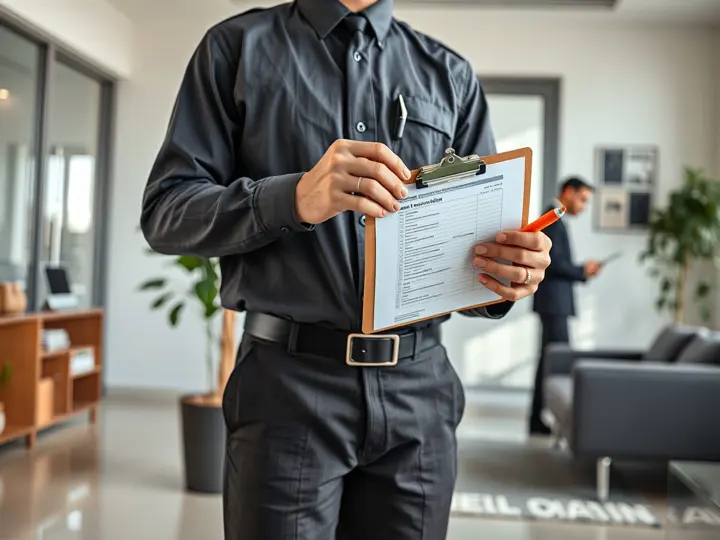 服务人员正在填写服务确认单